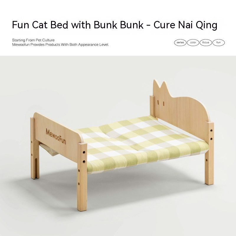 KFX-7907901 Summer Universal Pet Bed for Cats and Small Dogs - Multi-layer Wooden Design