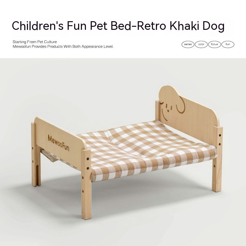 KFX-7907901 Summer Universal Pet Bed for Cats and Small Dogs - Multi-layer Wooden Design