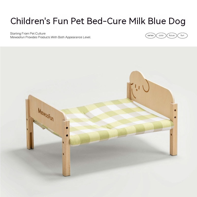 KFX-7907901 Summer Universal Pet Bed for Cats and Small Dogs - Multi-layer Wooden Design