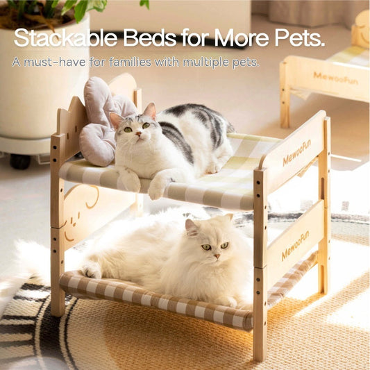 KFX-7907901 Summer Universal Pet Bed for Cats and Small Dogs - Multi-layer Wooden Design