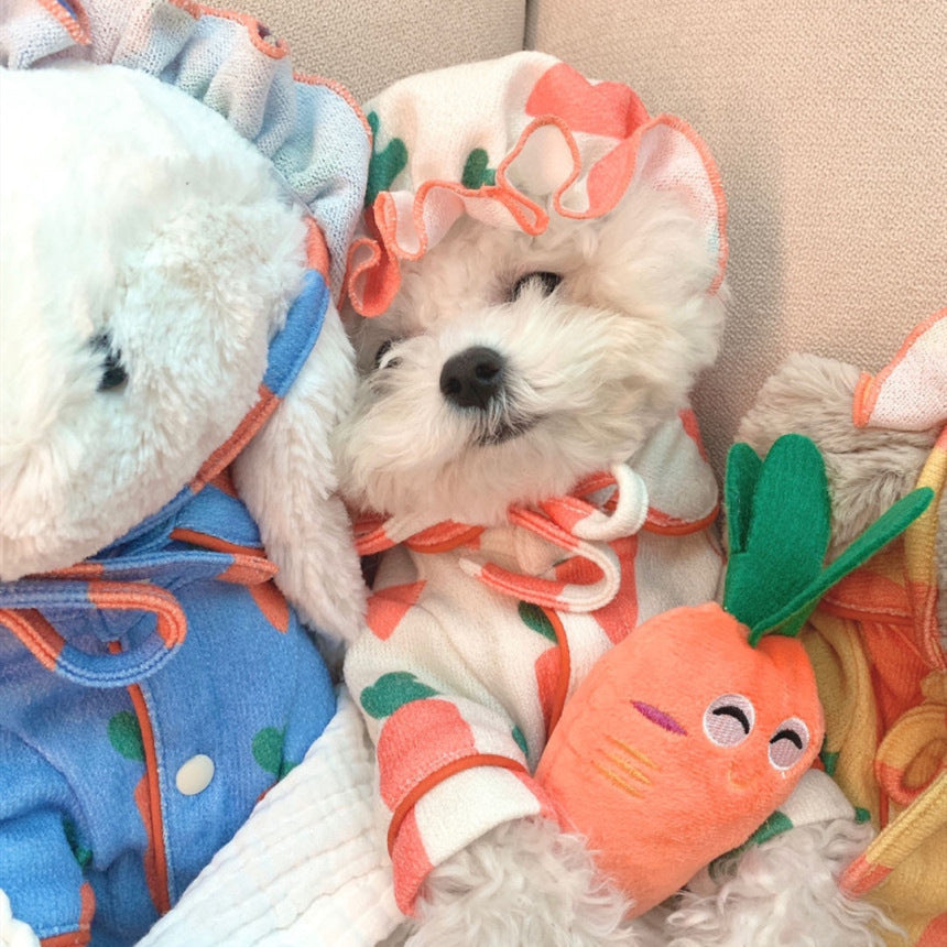 KFX-7908669 Plush Carrot Sound Toy for Dogs - Cute and Soft 8x5cm Orange Design