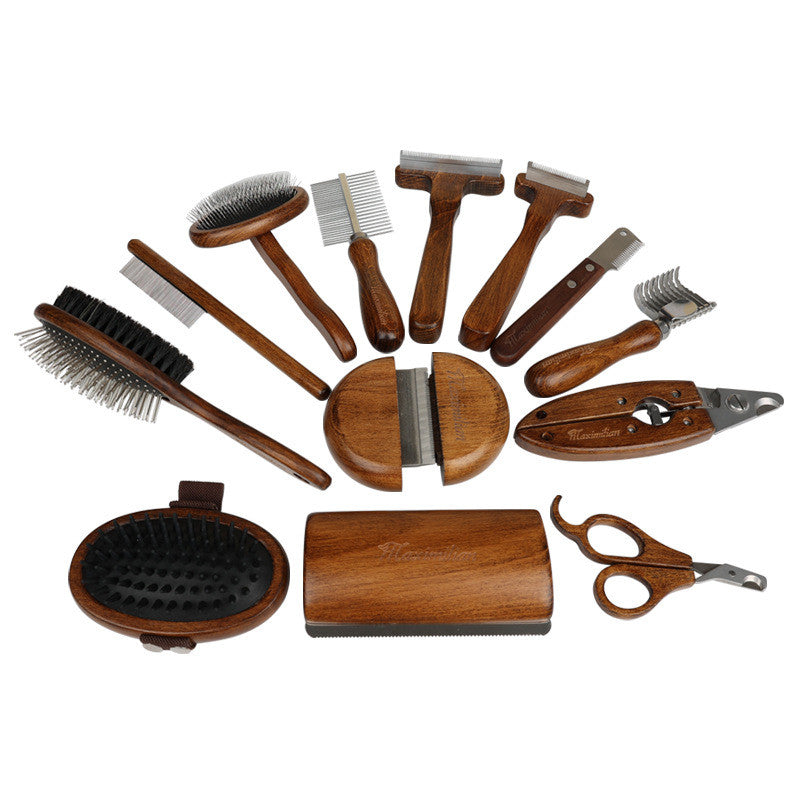 KFX-7909437 Solid Wood Pet Comb – Various Sizes and Styles for Effective Hair Removal