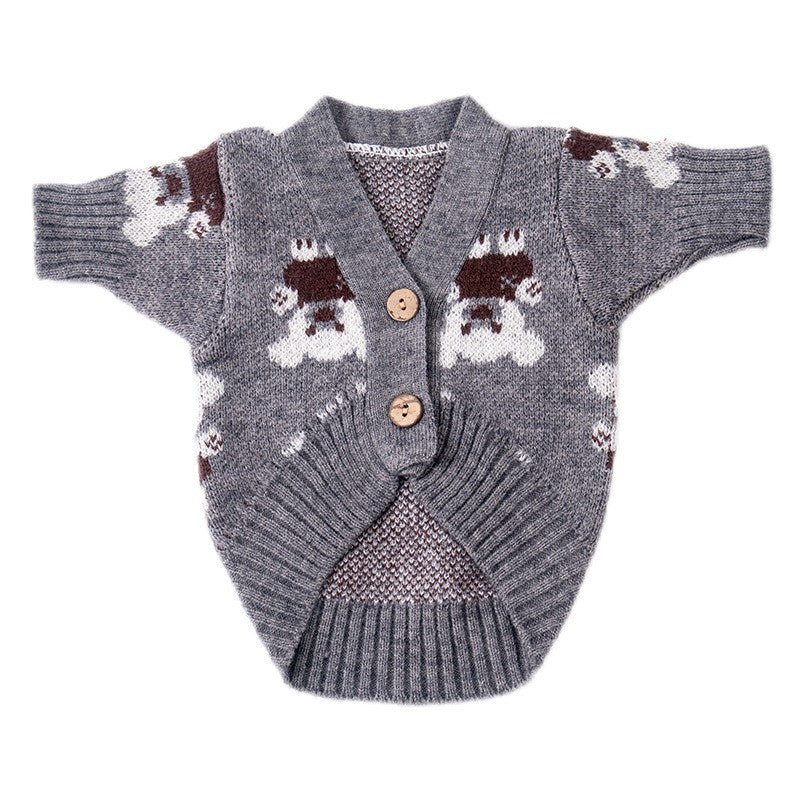 KFX-7911613 Cozy Casual Sweater for Small Dogs in Red and Brown – Various Sizes Available