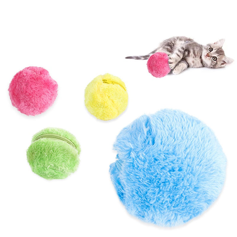 KFX-7913277 Interactive Plush Electric Rolling Ball for Dogs and Cats - Safe Chew Toy
