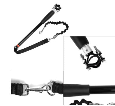 KFX-7913405 Adjustable Bicycle Dog Leash with Environmentally Friendly Handle and Stainless Steel Support