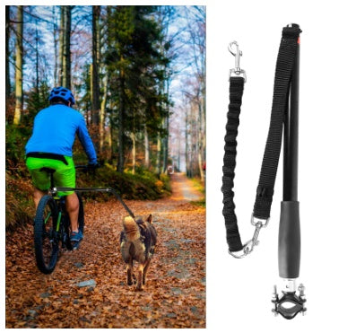 KFX-7913405 Adjustable Bicycle Dog Leash with Environmentally Friendly Handle and Stainless Steel Support