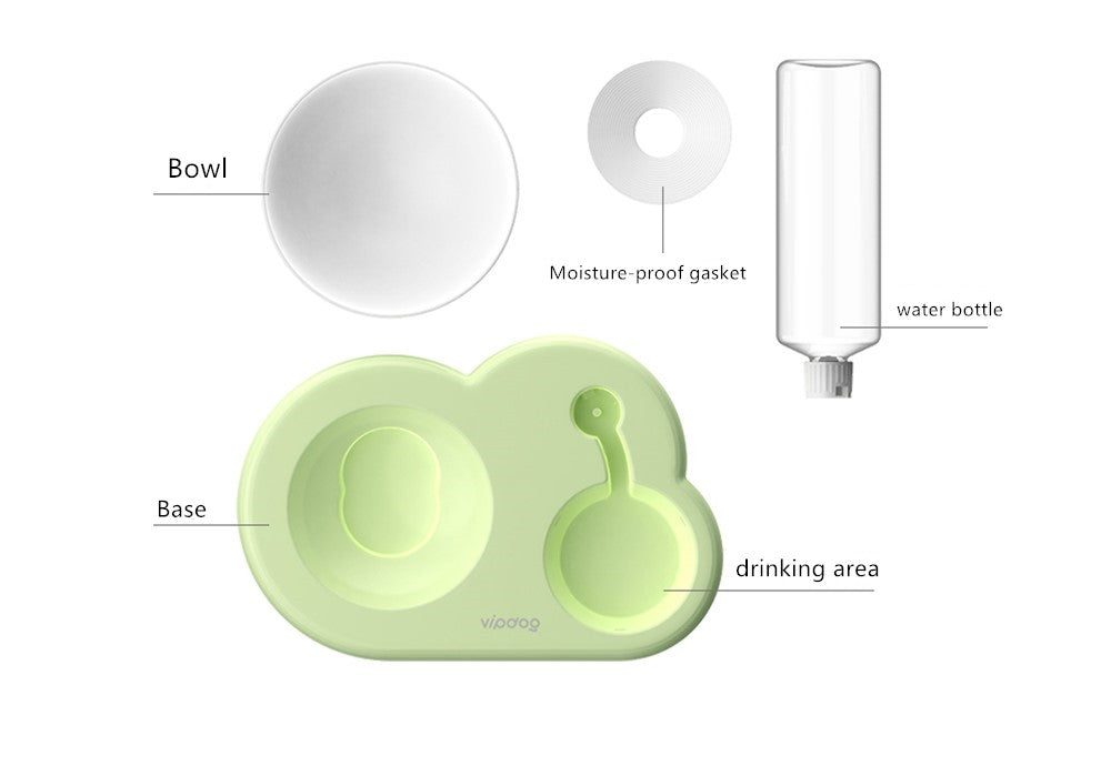 KFX-7913789 Pet Feeding Station with Double Bowls and Automatic Water Refill, 15° Angle Tilt, Safe PP Material