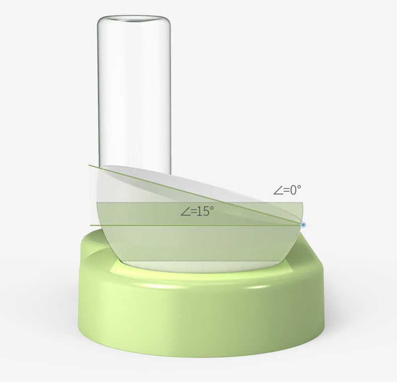 KFX-7913789 Pet Feeding Station with Double Bowls and Automatic Water Refill, 15° Angle Tilt, Safe PP Material