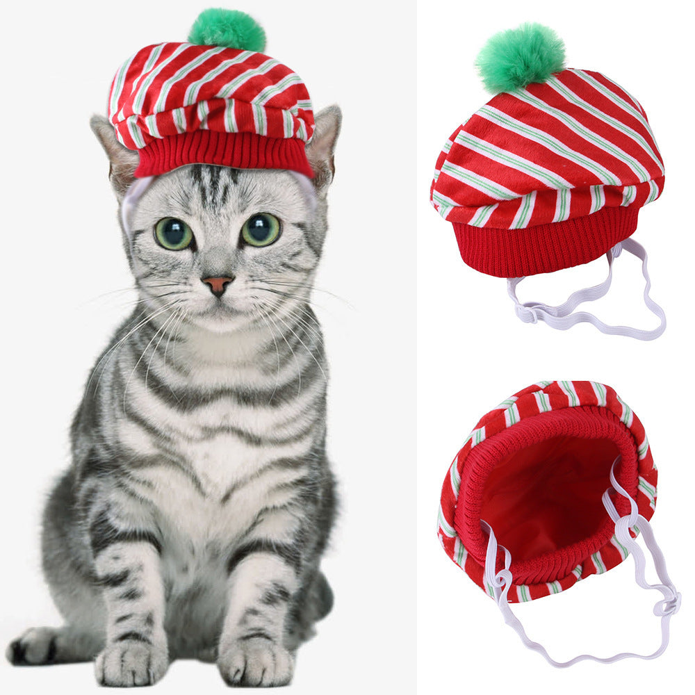 KFX-7915837 Cartoon-Style Plush Pet Hat for Cats and Dogs - Average Size Curly Hair Design