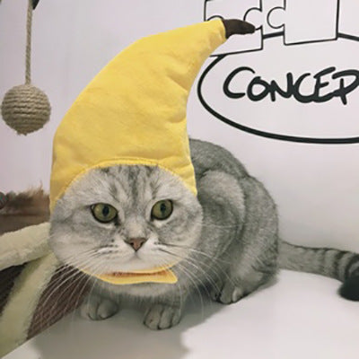 KFX-7915837 Cartoon-Style Plush Pet Hat for Cats and Dogs - Average Size Curly Hair Design