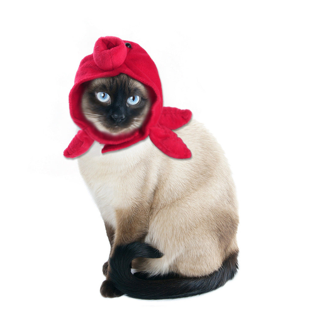KFX-7915837 Cartoon-Style Plush Pet Hat for Cats and Dogs - Average Size Curly Hair Design