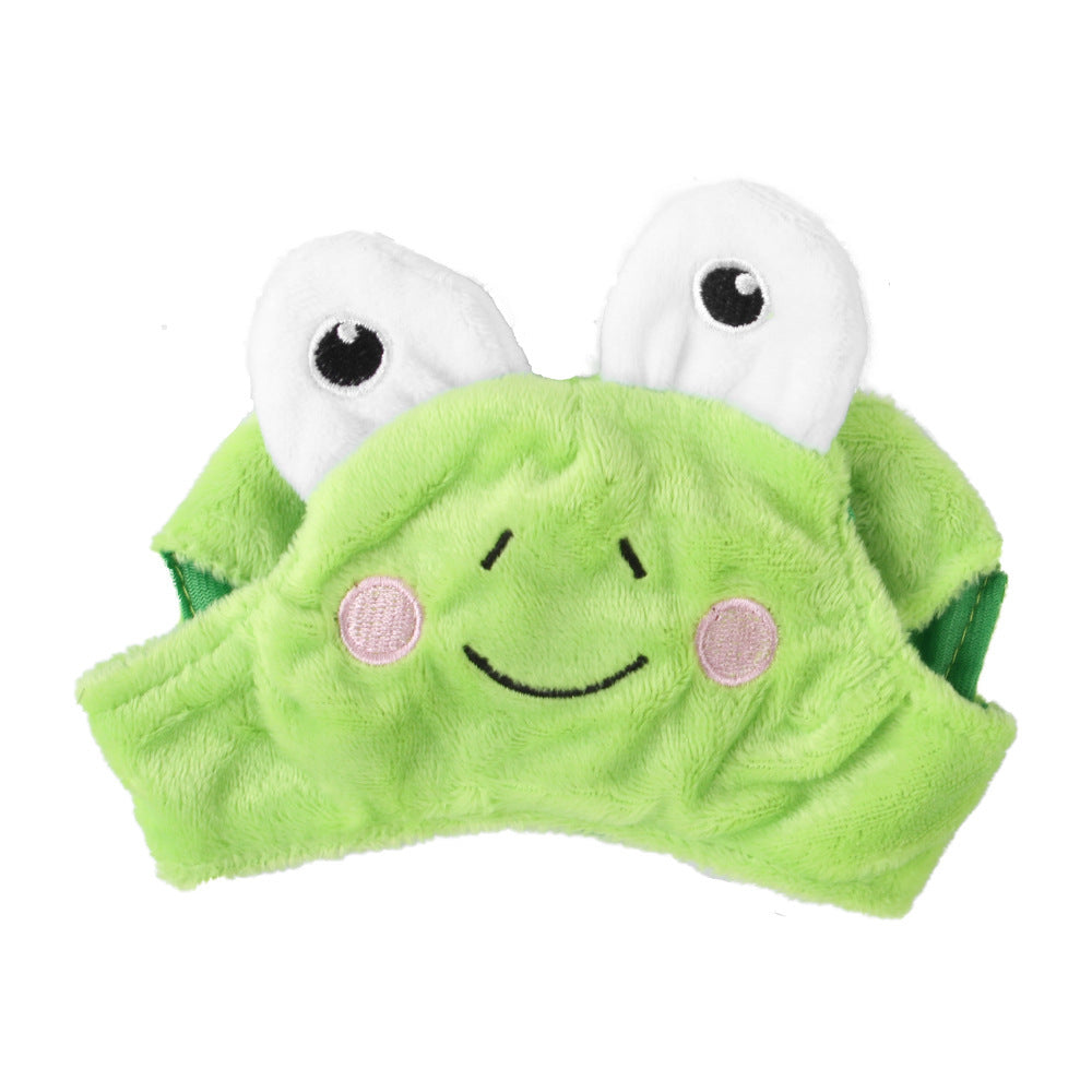 KFX-7915837 Cartoon-Style Plush Pet Hat for Cats and Dogs - Average Size Curly Hair Design
