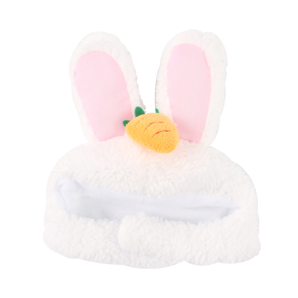 KFX-7915837 Cartoon-Style Plush Pet Hat for Cats and Dogs - Average Size Curly Hair Design