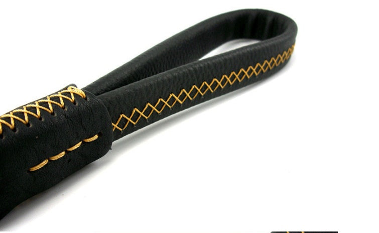 KFX-7919165 Durable Leather Traction Rope with Swivel Hook for Medium & Large Dogs