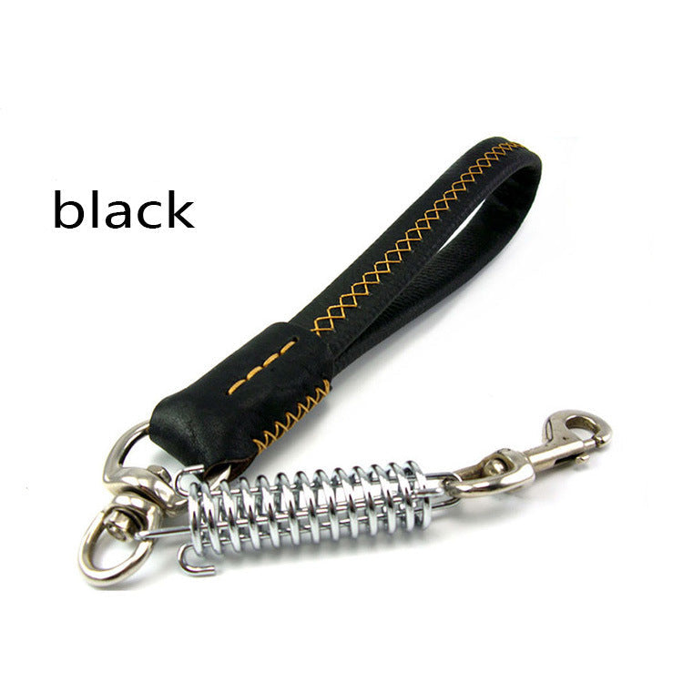 KFX-7919165 Durable Leather Traction Rope with Swivel Hook for Medium & Large Dogs