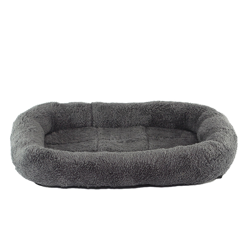 KFX-7919421 Cozy Small Medium Dog House Bed in Warm PP Cotton & Plush - Dark Gray, Red, Yellow Options