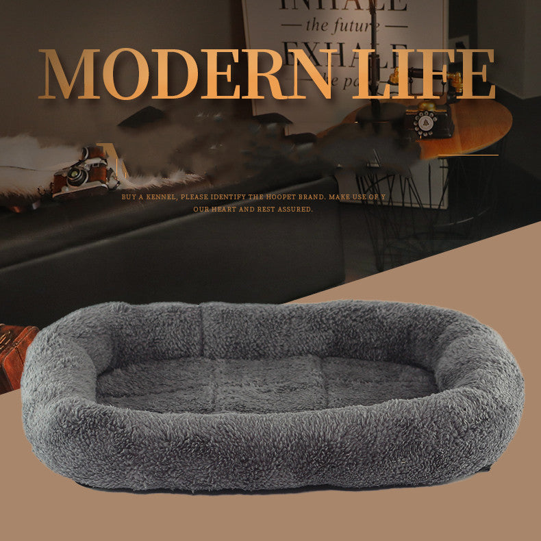 KFX-7919421 Cozy Small Medium Dog House Bed in Warm PP Cotton & Plush - Dark Gray, Red, Yellow Options