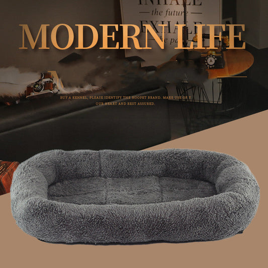 KFX-7919421 Cozy Small Medium Dog House Bed in Warm PP Cotton & Plush - Dark Gray, Red, Yellow Options