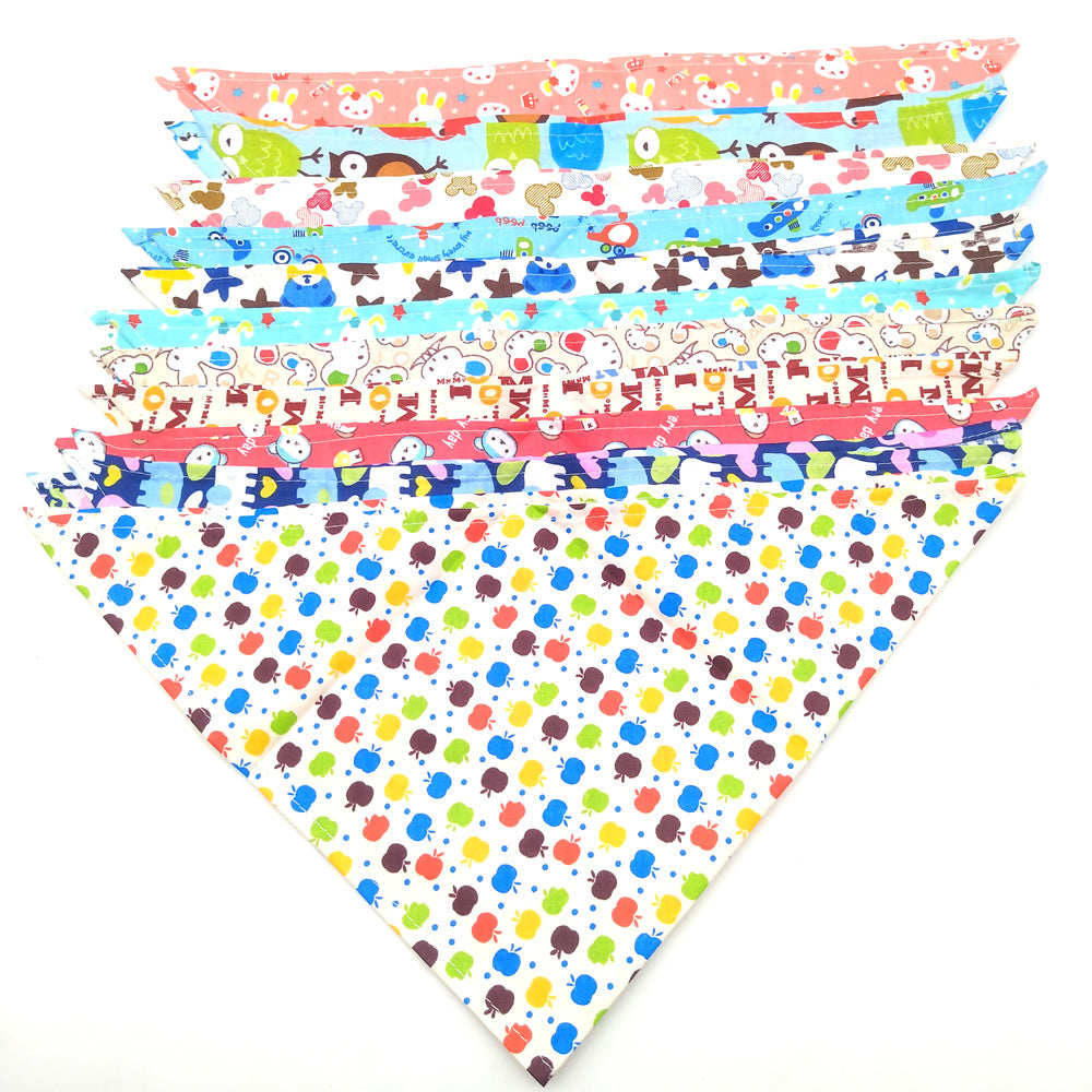 KFX-7919933 Triangle Drool Towel for Dogs - Casual Cloth Pet Accessory in Two Sizes