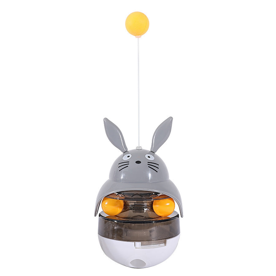KFX-7920189 Interactive Cat Feeder Toy with Sounding Bell for Indoor Fun and Exercise