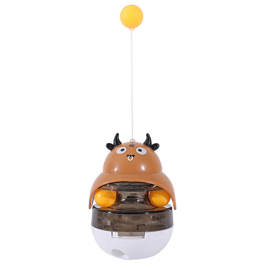 KFX-7920189 Interactive Cat Feeder Toy with Sounding Bell for Indoor Fun and Exercise