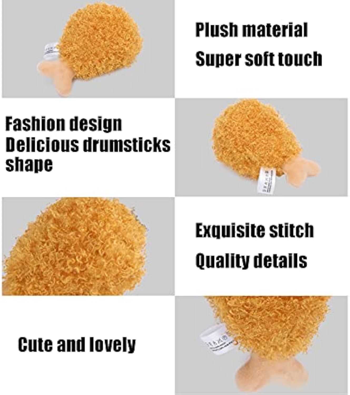 KFX-7920829 Durable Plush Chicken Drumstick Pet Chew Toy for Dogs - Soft, Sound-Activated, and Eco-Friendly