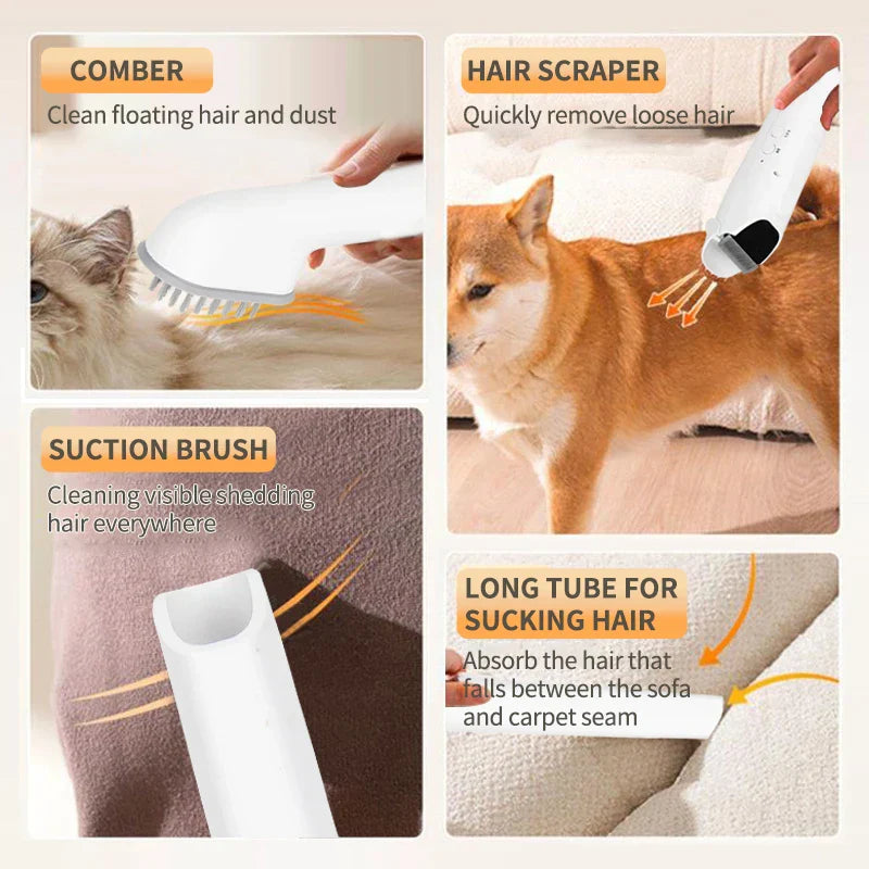 KFX-792083 Pet Grooming Kit with Vacuum Electric Trimmer and Hair Dryer for Cats