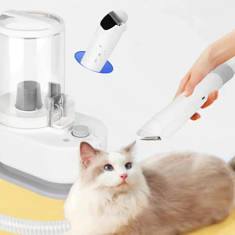 KFX-792083 Pet Grooming Kit with Vacuum Electric Trimmer and Hair Dryer for Cats