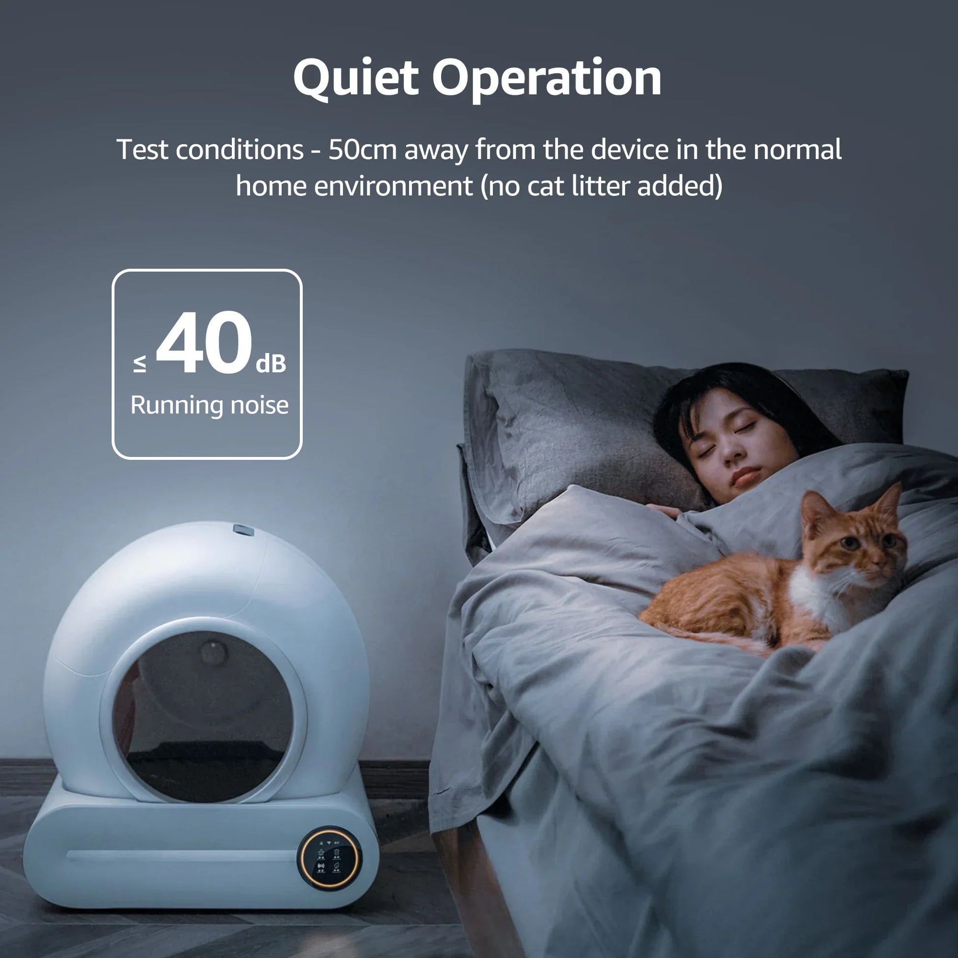 KFX-792275 Smart Automatic Cat Litter Box with 65L Capacity and App Control for Multiple Cats