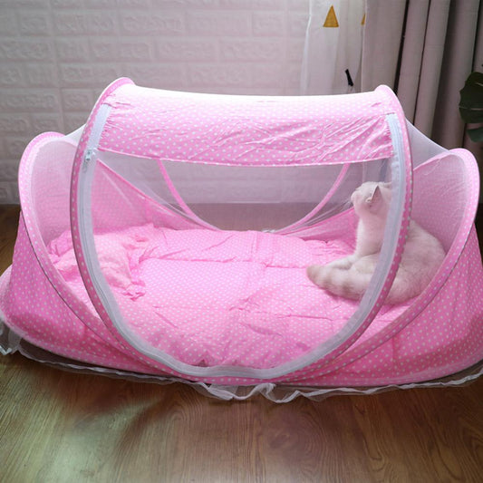 KFX-7924157 Teddy Small Tent Net Mosquito Cover with Cotton Pillow and Music Bag