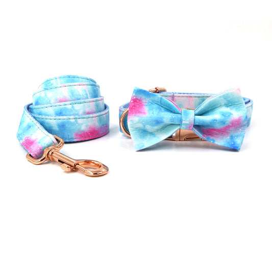 KFX-7924925 Rose Gold Polyester Pet Collar and Leash Set