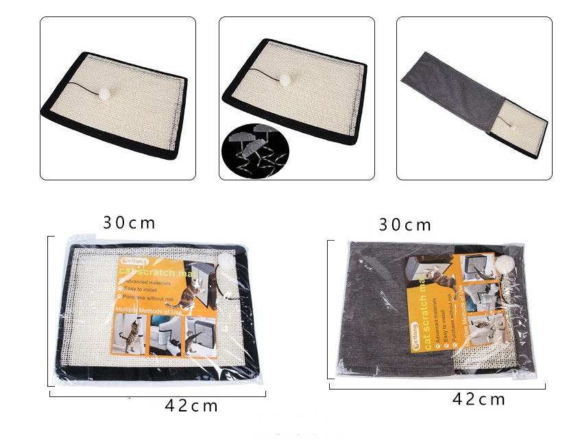KFX-7925309 Cat Scratch Board with Sisal Pad for Furniture Protection and Nail Trimming