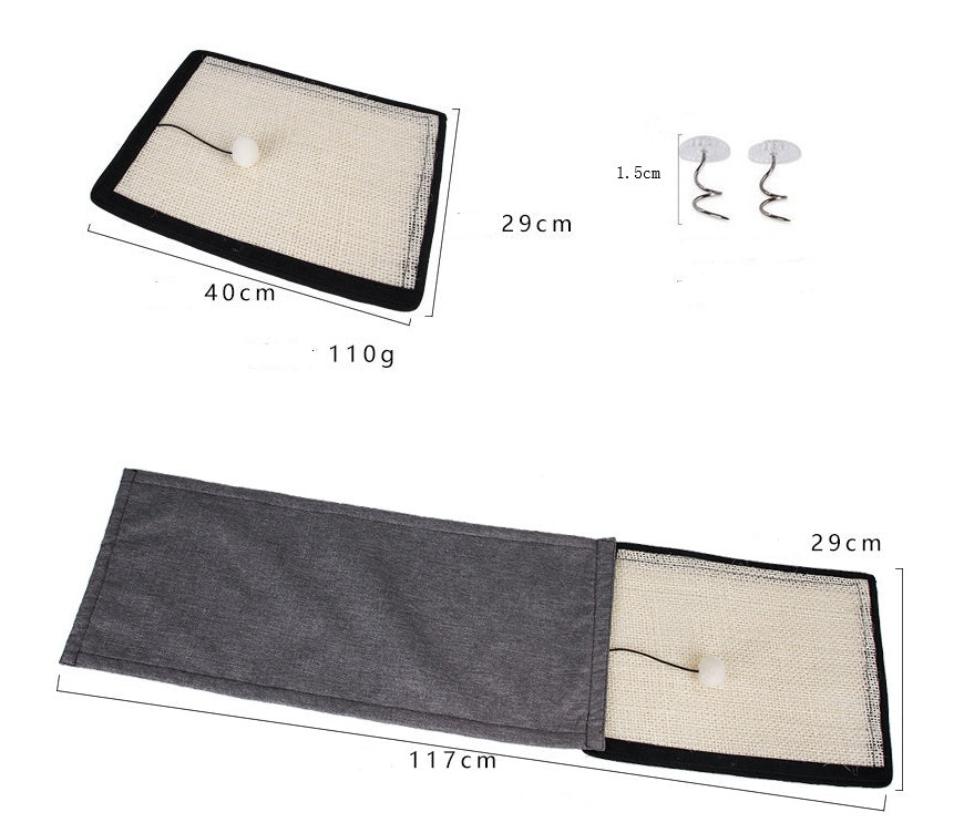 KFX-7925309 Cat Scratch Board with Sisal Pad for Furniture Protection and Nail Trimming