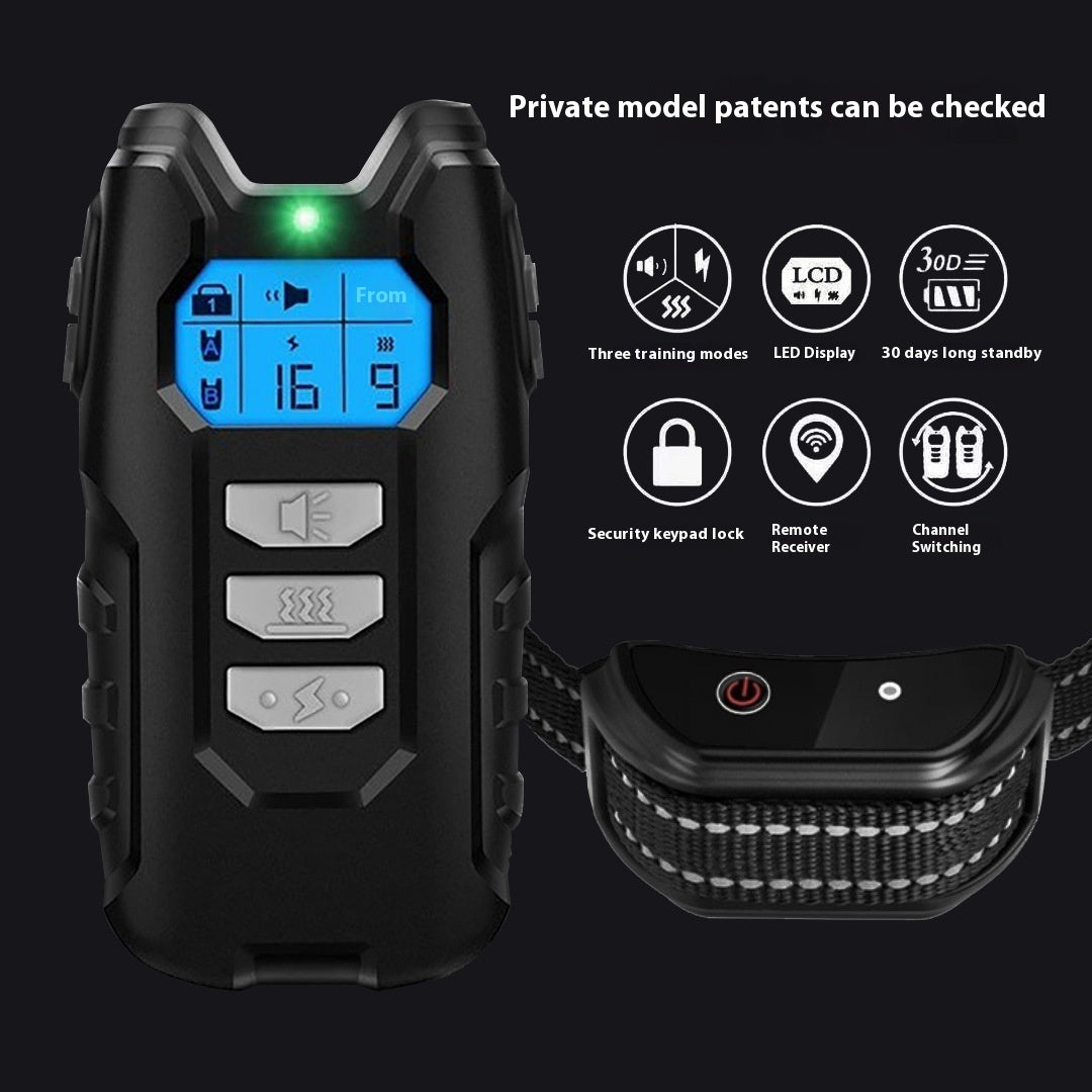 KFX-7928381 Intelligent Remote Control Bark Stopper Training Collar for Dogs and Cats - All-Season Use
