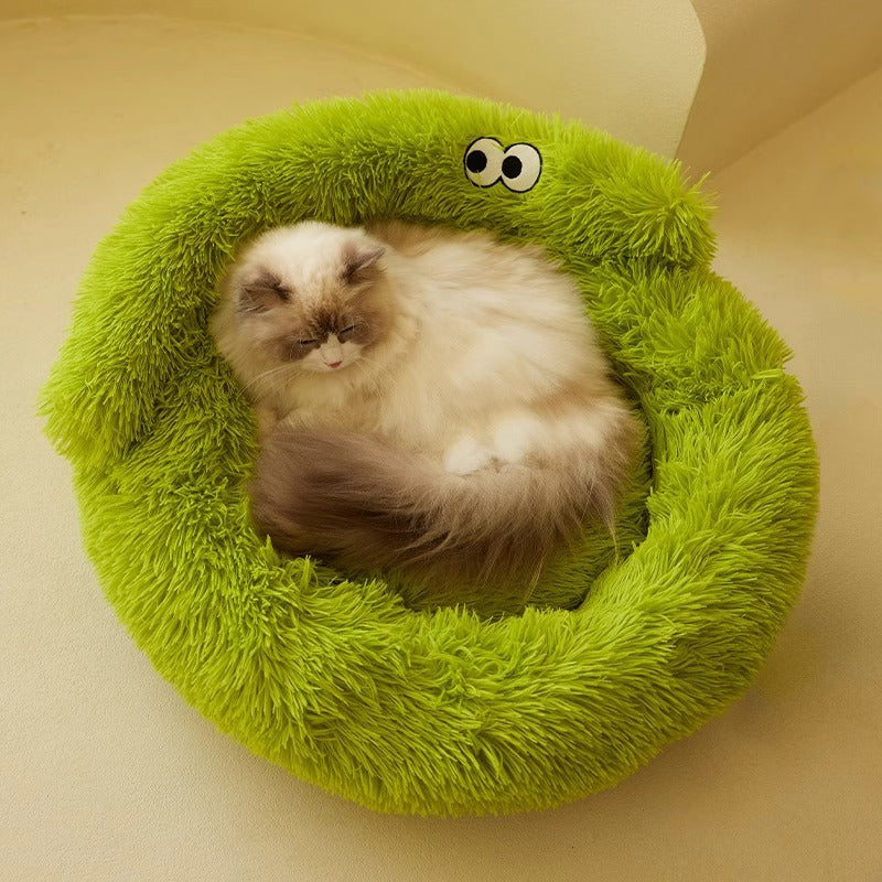 KFX-7929149 Warm and Cozy Nest for Cats and Small Dogs, All-Season Pet Bed, Easy to Clean Teddy Mat
