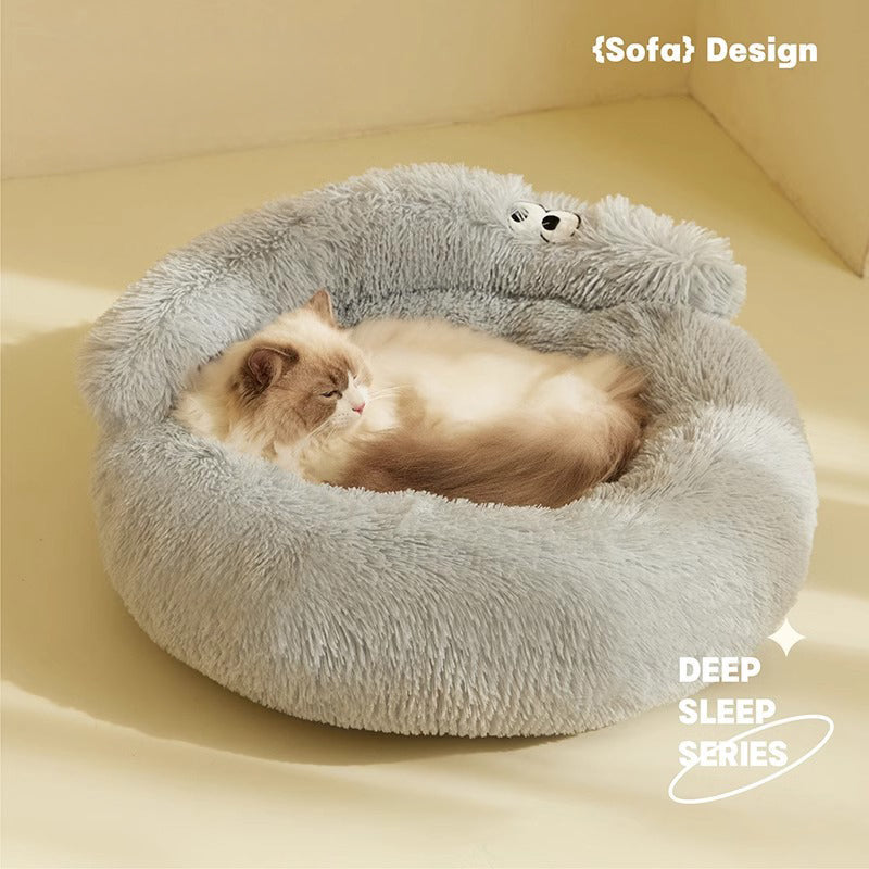 KFX-7929149 Warm and Cozy Nest for Cats and Small Dogs, All-Season Pet Bed, Easy to Clean Teddy Mat