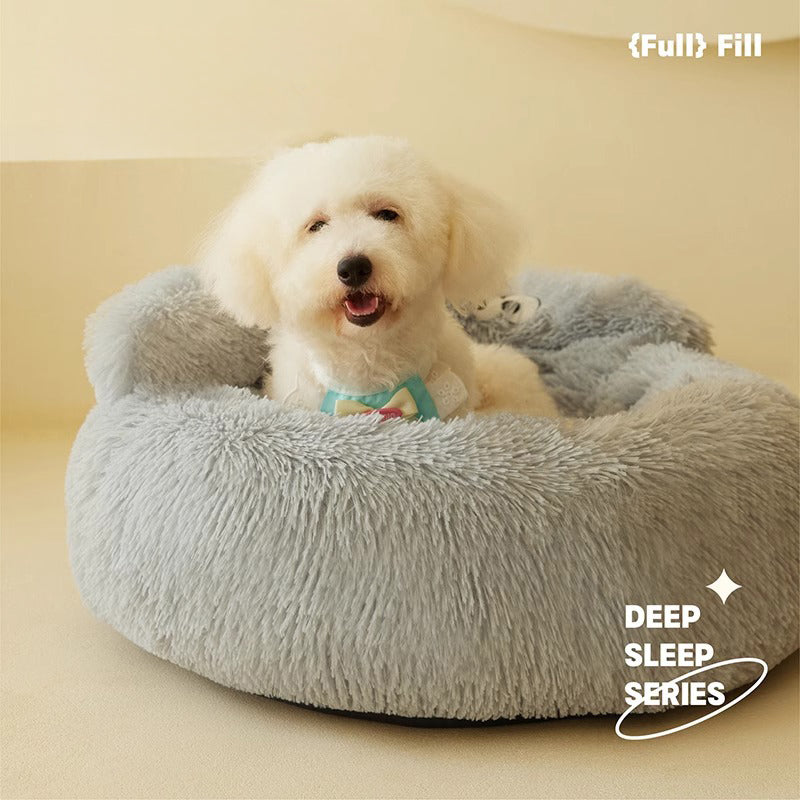 KFX-7929149 Warm and Cozy Nest for Cats and Small Dogs, All-Season Pet Bed, Easy to Clean Teddy Mat