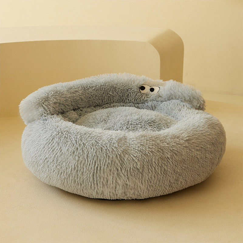 KFX-7929149 Warm and Cozy Nest for Cats and Small Dogs, All-Season Pet Bed, Easy to Clean Teddy Mat