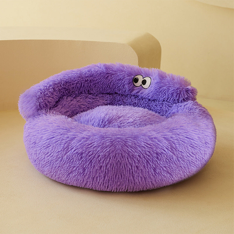 KFX-7929149 Warm and Cozy Nest for Cats and Small Dogs, All-Season Pet Bed, Easy to Clean Teddy Mat
