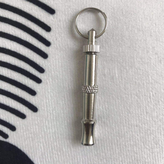 KFX-7929917 Silver Brass Dog Training Whistle with Durable Nickel Plating - 6.5CM Total Length