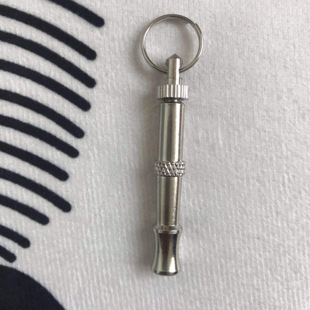 KFX-7929917 Silver Brass Dog Training Whistle with Durable Nickel Plating - 6.5CM Total Length
