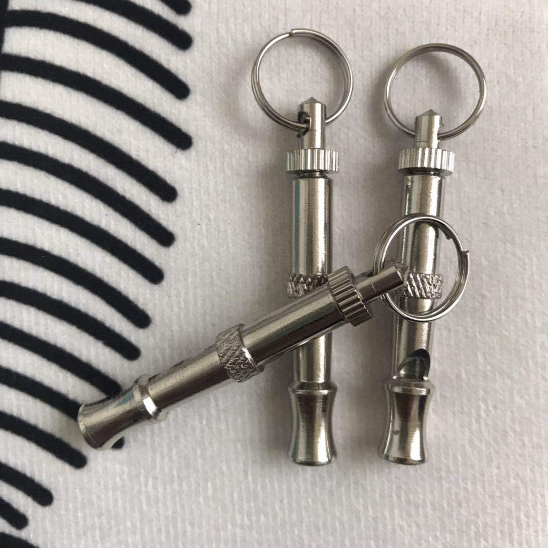 KFX-7929917 Silver Brass Dog Training Whistle with Durable Nickel Plating - 6.5CM Total Length