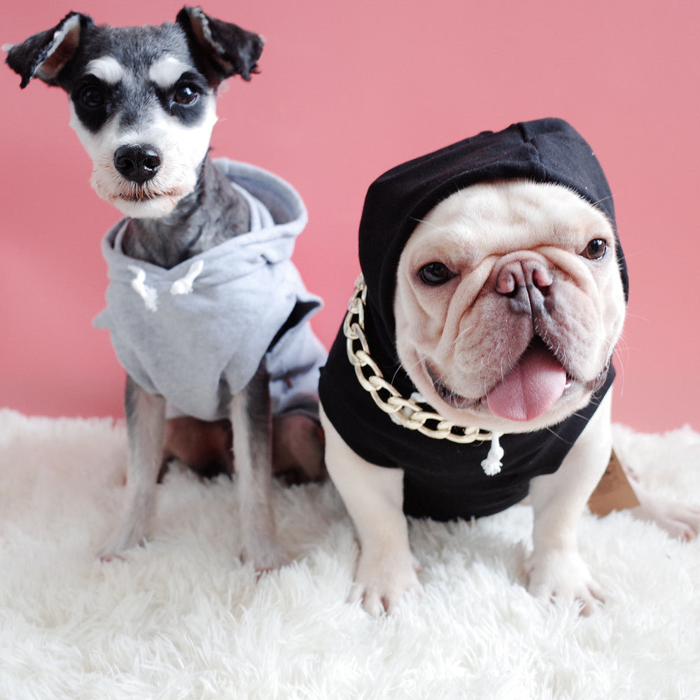 KFX-7930173 Hooded Cotton Summer Vest for Dogs & Cats, Available in Black or Grey, Sizes XS to XXL