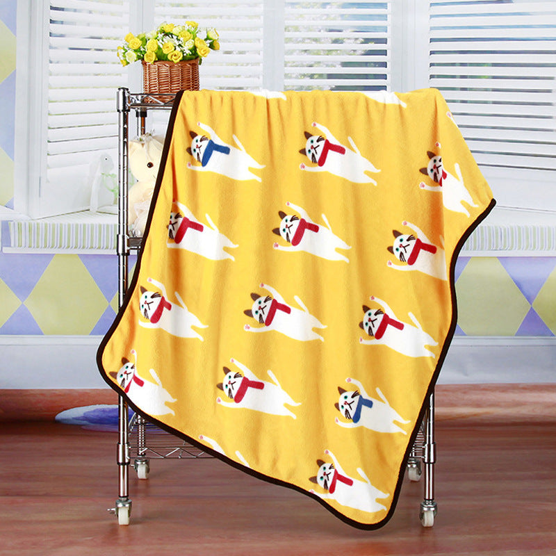 KFX-7931709 Cartoon Animal Print Flannel Coral Fleece Blanket for Pets - 100x75cm