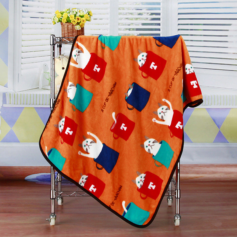 KFX-7931709 Cartoon Animal Print Flannel Coral Fleece Blanket for Pets - 100x75cm