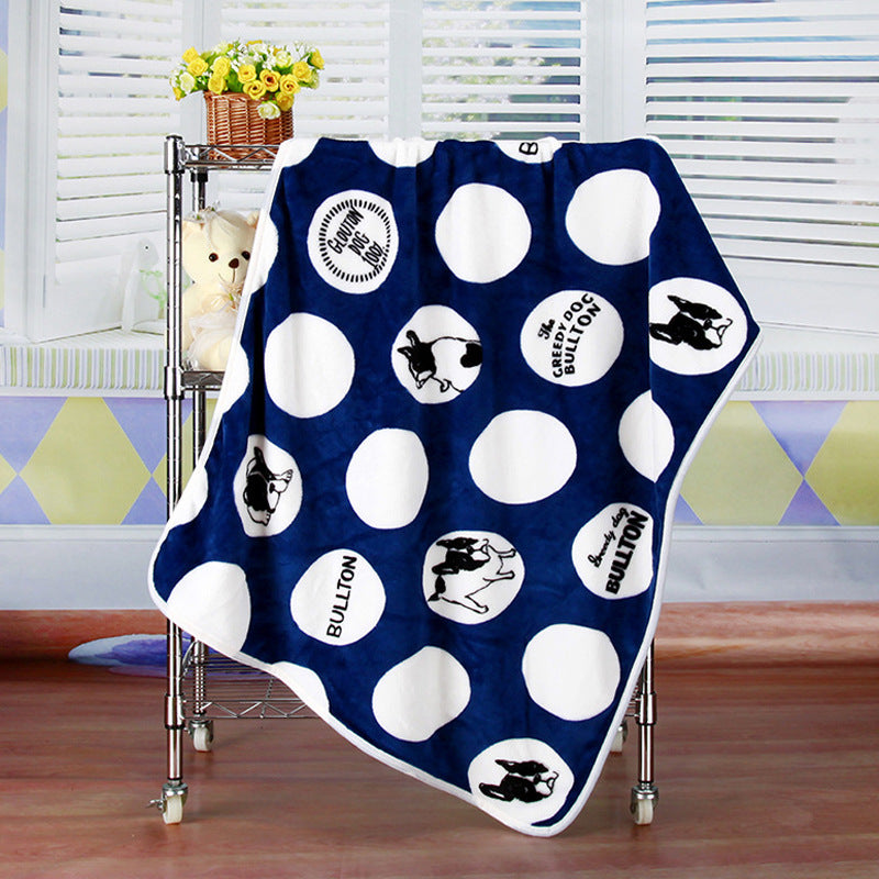 KFX-7931709 Cartoon Animal Print Flannel Coral Fleece Blanket for Pets - 100x75cm