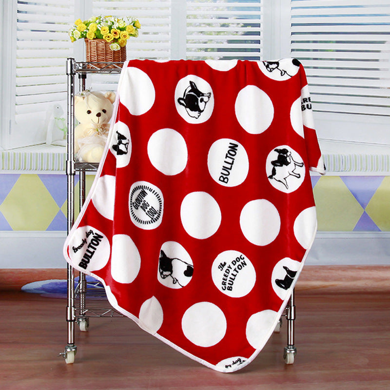 KFX-7931709 Cartoon Animal Print Flannel Coral Fleece Blanket for Pets - 100x75cm