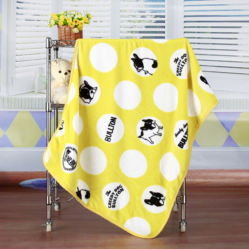 KFX-7931709 Cartoon Animal Print Flannel Coral Fleece Blanket for Pets - 100x75cm