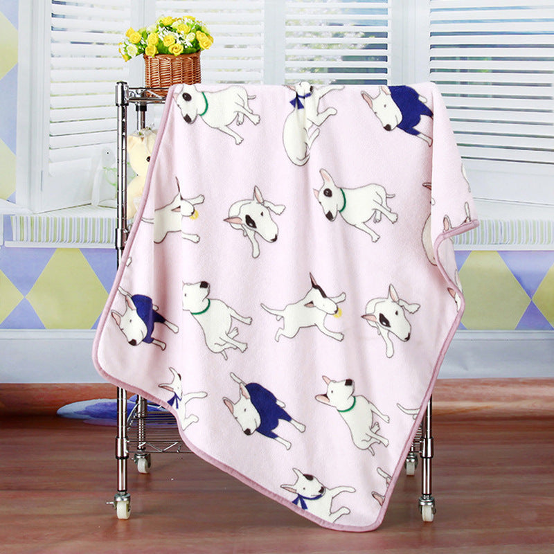 KFX-7931709 Cartoon Animal Print Flannel Coral Fleece Blanket for Pets - 100x75cm