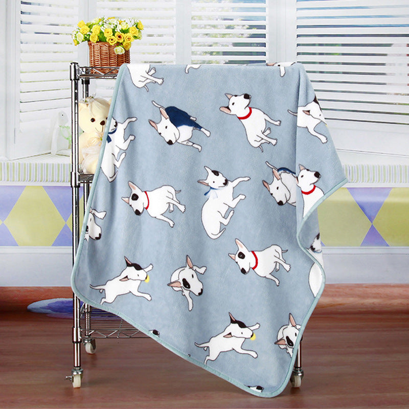 KFX-7931709 Cartoon Animal Print Flannel Coral Fleece Blanket for Pets - 100x75cm